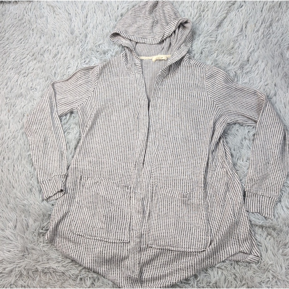 Peyton Primrose Sweater Womens S Gray Cardigan Open Front Pockets Lightweight
